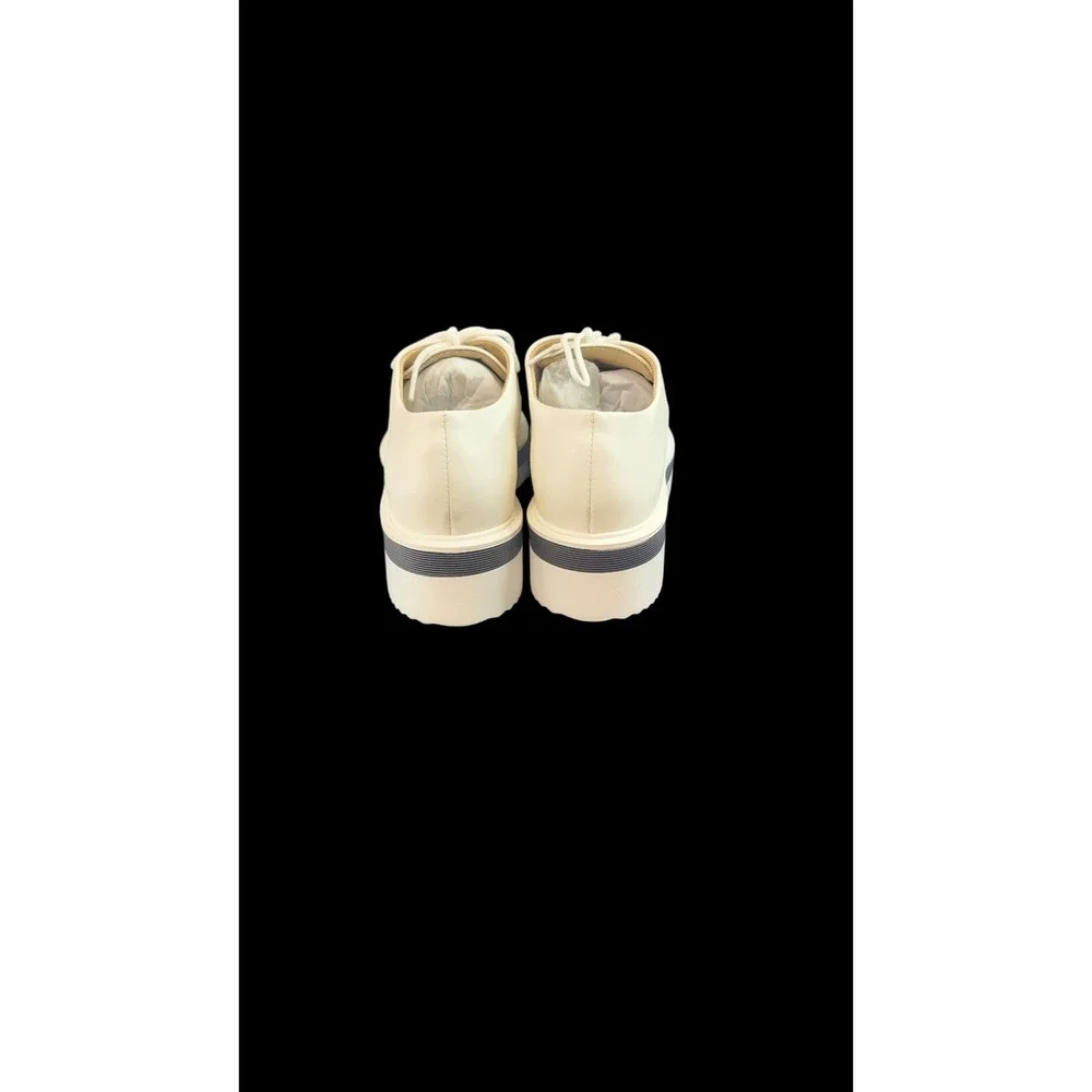 Womens Platform Oxfords Lace Up Shoes‎ Chunky Sole White Fashion Sneakers